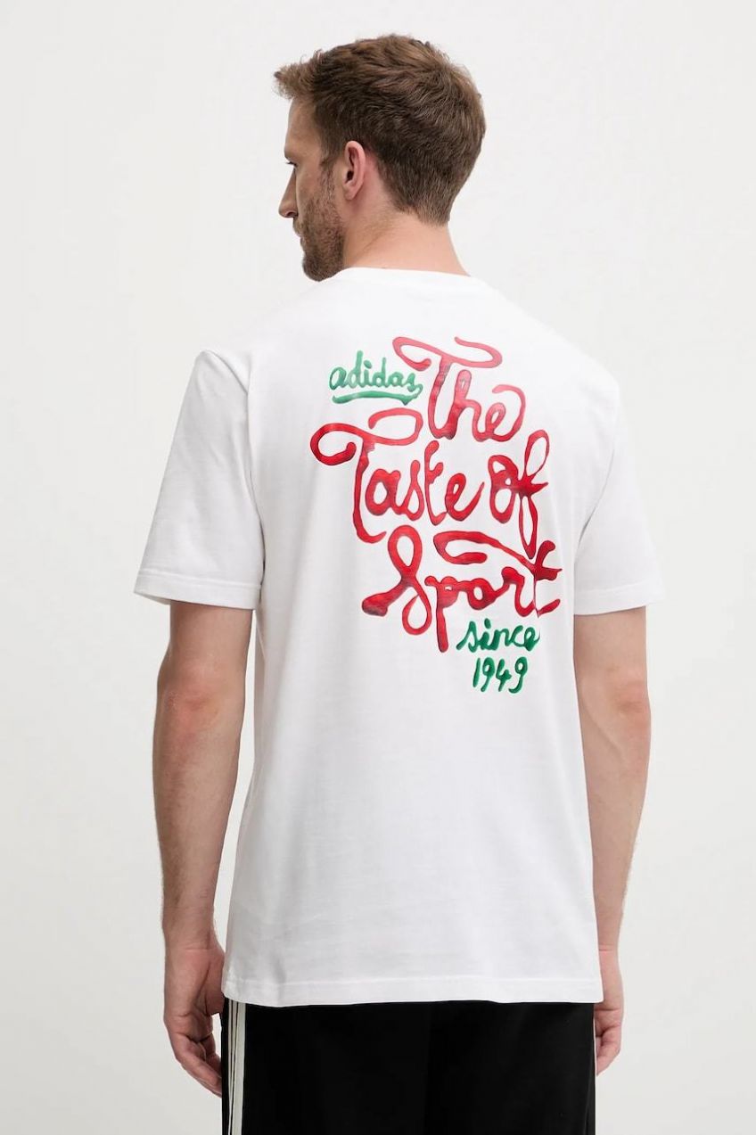 Bavlnené tričko adidas Food Sauce Graphic Tee pánske, biela farba, s potlačou, JM6464