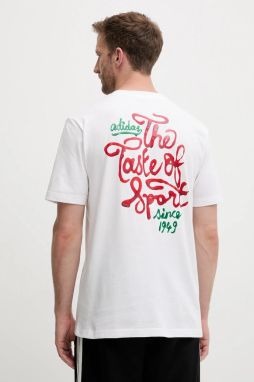 Bavlnené tričko adidas Food Sauce Graphic Tee pánske, biela farba, s potlačou, JM6464