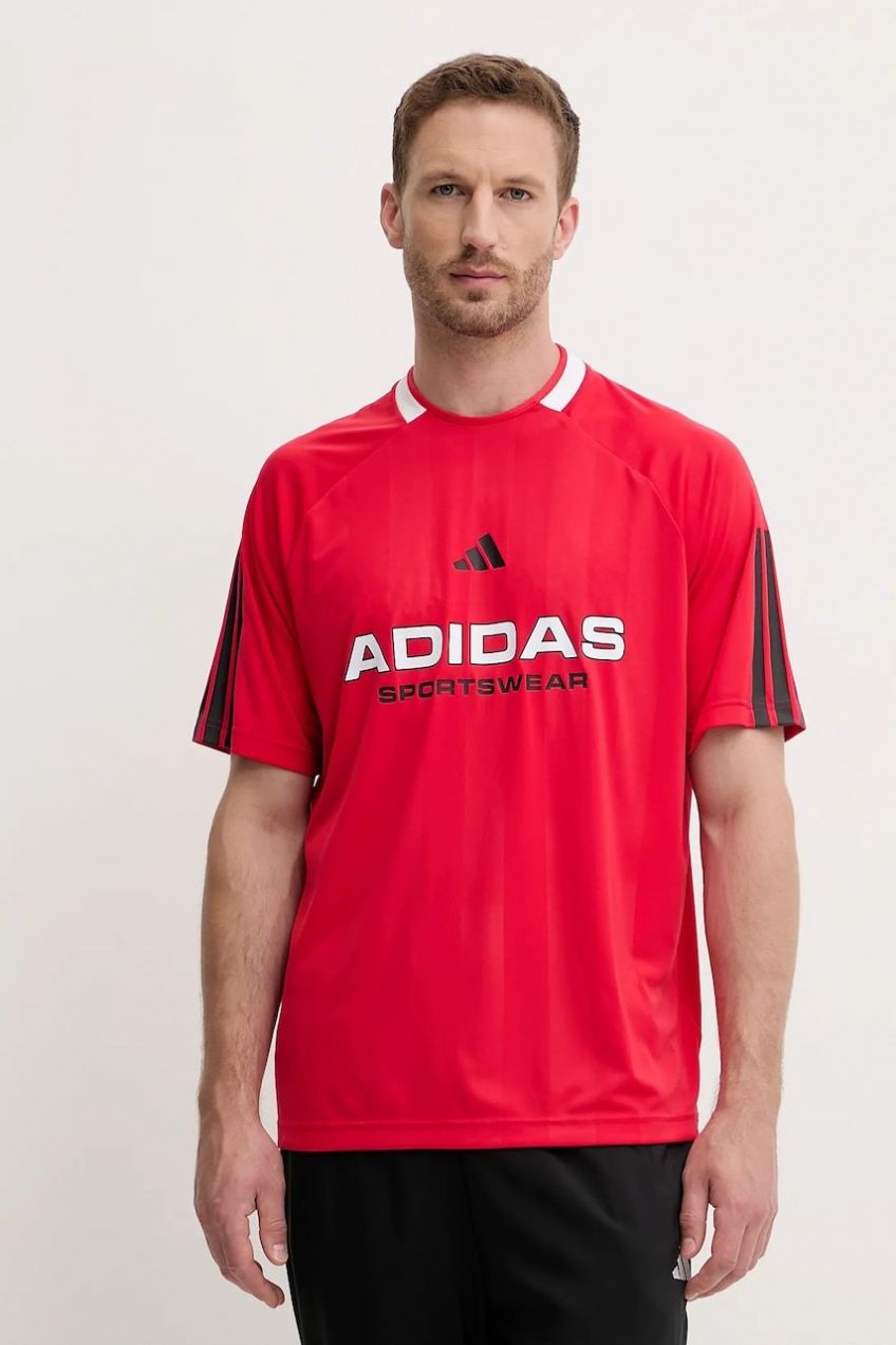 Tričko adidas Tiro pánske, červená farba, s potlačou, KB5569