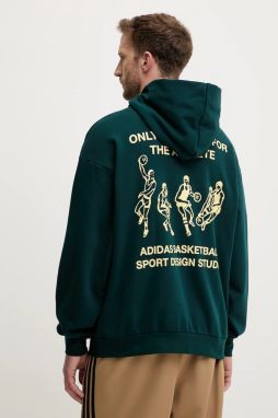 Bavlnená mikina adidas Originals Asd Otb Hoodie zelená farba, s kapucňou, s potlačou, JY3652