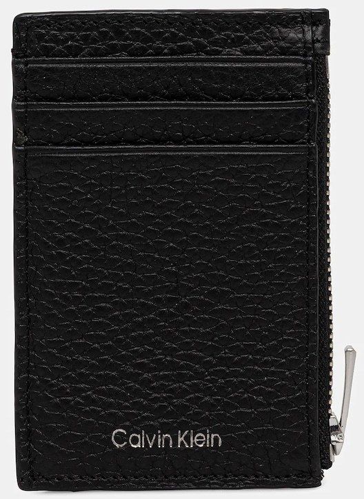 Kožená peňaženka Calvin Klein čierna farba, LV04D1030G