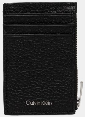 Kožená peňaženka Calvin Klein čierna farba, LV04D1030G