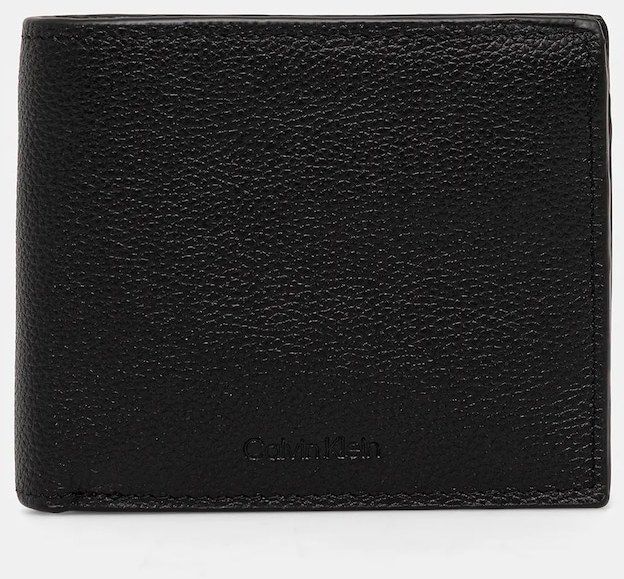 Kožená peňaženka Calvin Klein čierna farba, LV04D1033G