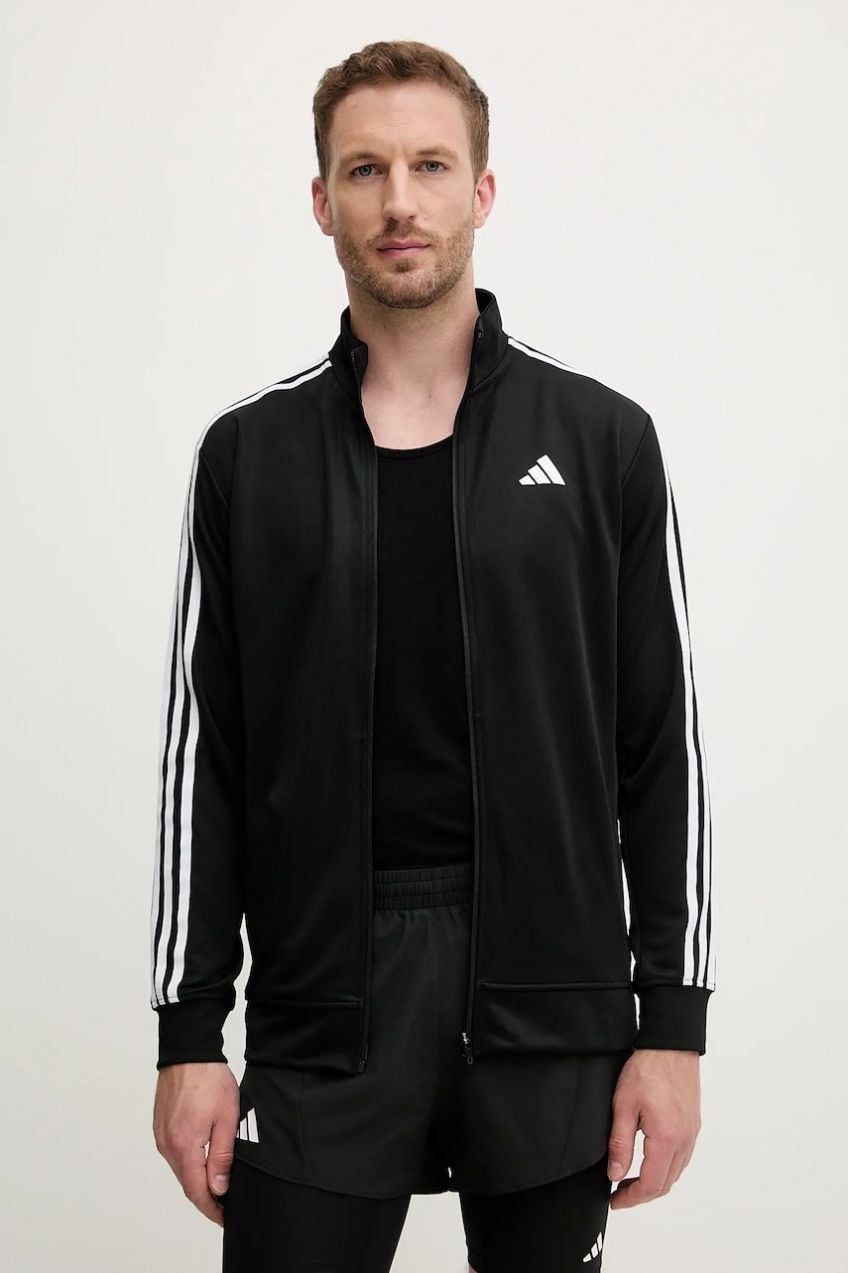Tréningová mikina adidas Performance Train Essentials čierna farba, vzorovaná, JC7724