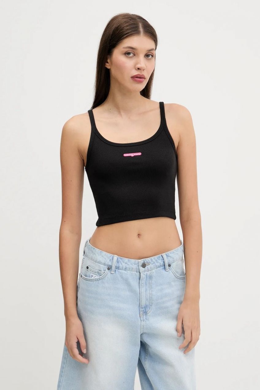 Top Tommy Jeans čierna farba, DW0DW20924
