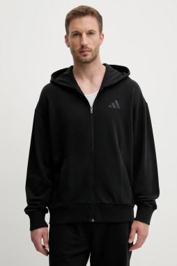 Bavlnená mikina adidas ALL SZN čierna farba, s kapucňou, jednofarebná, JI6361