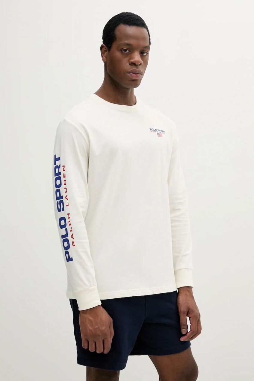 Bavlnené tričko s dlhým rukávom Polo Ralph Lauren čierna farba, s nášivkou