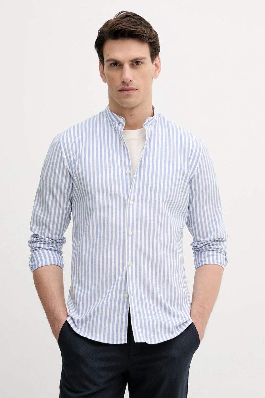 Košeľa Lindbergh pánska, regular, s golierom button-down, 30-203536