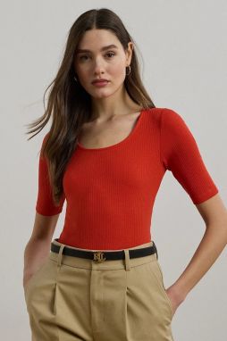 Tričko Lauren Ralph Lauren dámske, červená farba, 200970116