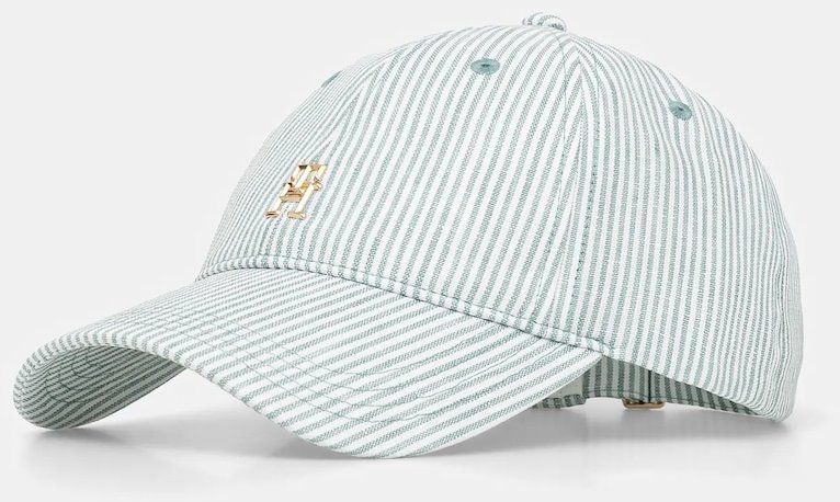 Plátenná čiapka Tommy Hilfiger zelená farba, vzorovaná, AW0AW17141