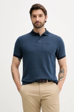 Polo tričko Barbour HARDWORTH pánske, tmavomodrá farba, vzorované, MML1485