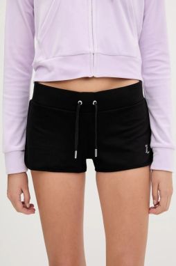 Šortky Juicy Couture BOOTY SHORT čierna farba, s nášivkou, vysoký pás, JCWHS225303
