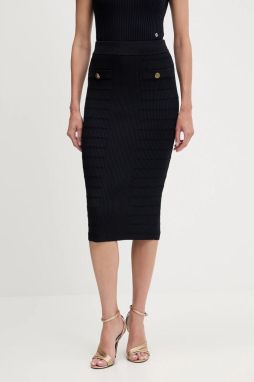 Sukňa Guess EVANGELINE tmavomodrá farba, midi, puzdrová, W5YD66 Z0130