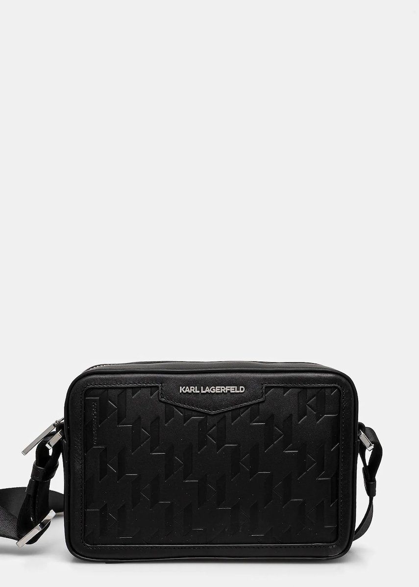 Kožená taška Karl Lagerfeld K/IKON čierna farba, A1M30067
