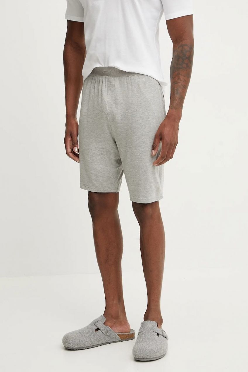 Pyžamové šortky Calvin Klein Underwear pánske, šedá farba, jednofarebná, LV00NM2824