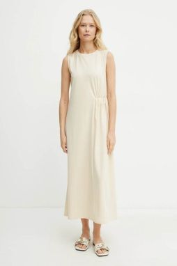 Šaty Weekend Max Mara béžová farba, maxi, rovný strih, 2515621032600