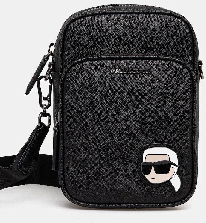 Malá taška Karl Lagerfeld K/IKON pánska, čierna farba, A1M30081