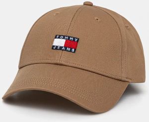 Bavlnená šiltovka Tommy Jeans béžová farba, s nášivkou, AM0AM12016