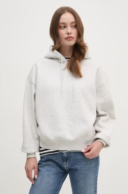 Mikina Calvin Klein Jeans dámska, šedá farba, s kapucňou, jednofarebná, J20J224658