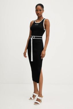 Šaty Karl Lagerfeld čierna farba, midi, priliehavé, A3W13039