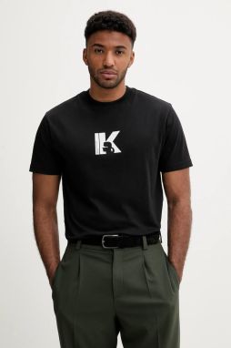 Bavlnené tričko Karl Lagerfeld Jeans pánske, čierna farba, s nášivkou, A3M17057