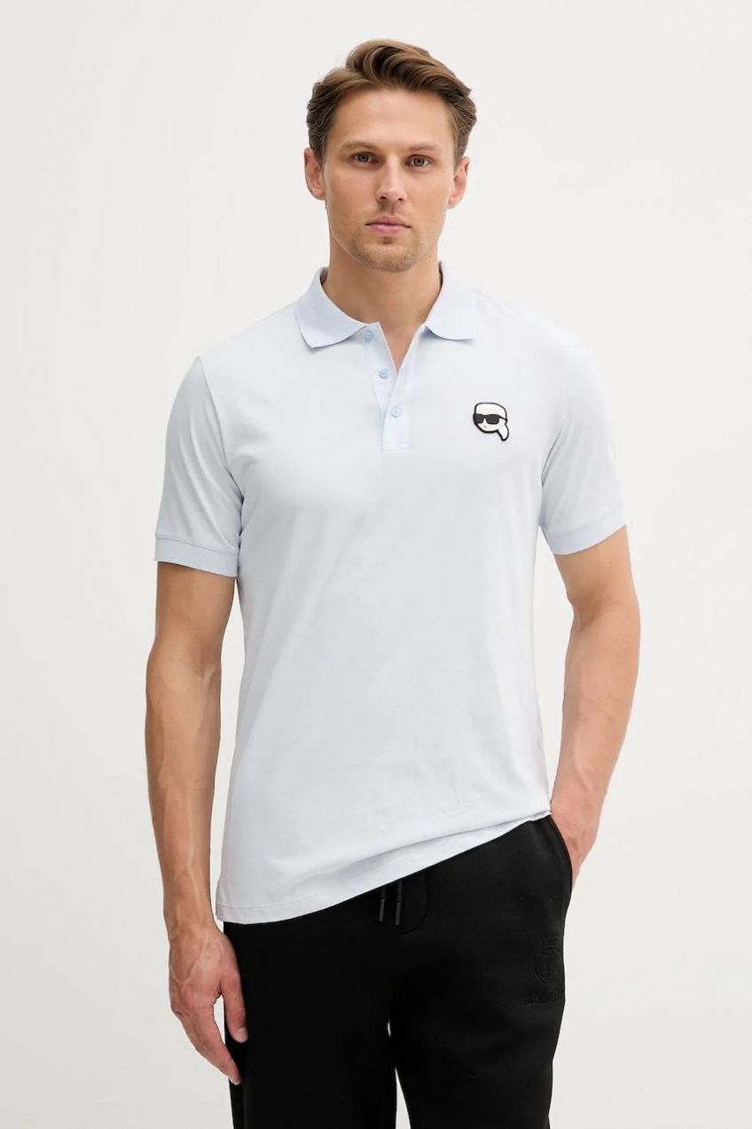 Bavlnené polo tričko Karl Lagerfeld s nášivkou, 553224.745710