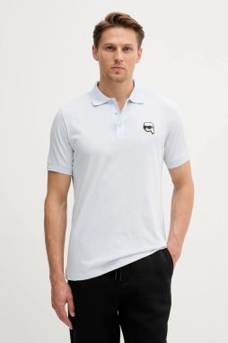 Bavlnené polo tričko Karl Lagerfeld s nášivkou, 553224.745710
