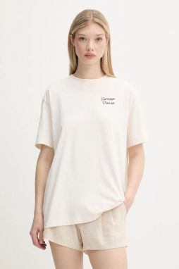 Bavlnené tričko Abercrombie & Fitch dámske, béžová farba, KI157-5068