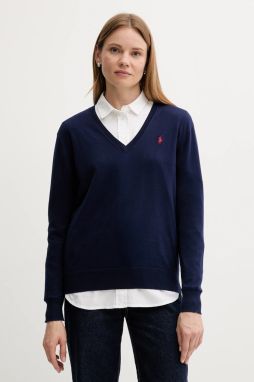 Bavlnený sveter Polo Ralph Lauren tmavomodrá farba, ľahký, 211972105