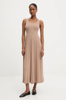 Šaty Weekend Max Mara MARKUS béžová farba, midi, áčkový strih, 2525326011600
