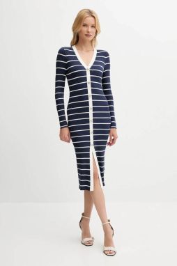 Šaty Guess ANDREA tmavomodrá farba, mini, priliehavé, W5YK98 Z2YK2