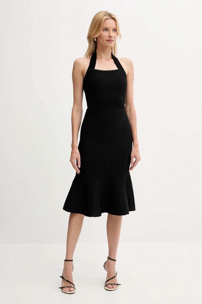 Šaty Guess SOFIE čierna farba, midi, priliehavé, W5YK39 Z2XY0