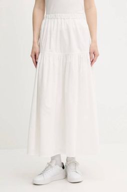 Bavlnená sukňa Tommy Jeans biela farba, maxi, áčkový strih, DW0DW20980