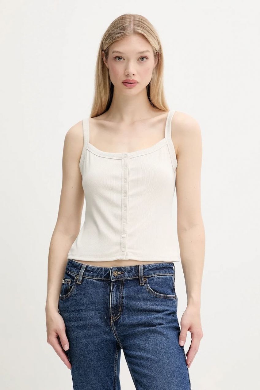 Top Abercrombie & Fitch béžová farba, KI139-5412