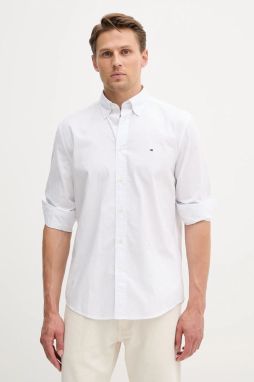 Bavlnená košeľa Tommy Hilfiger biela farba, regular, s golierom button-down, MW0MW39437