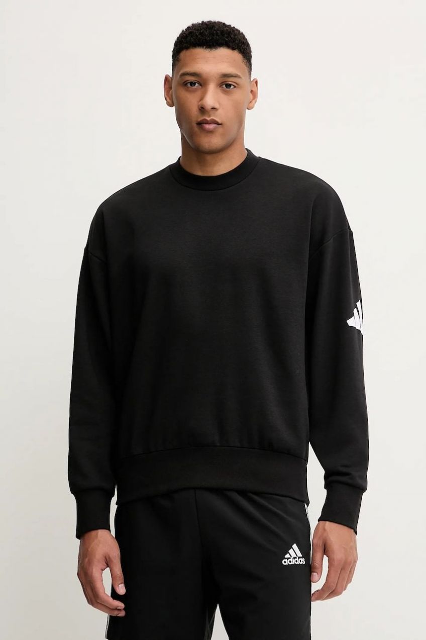 Mikina adidas Essential čierna farba, s potlačou, JF3542