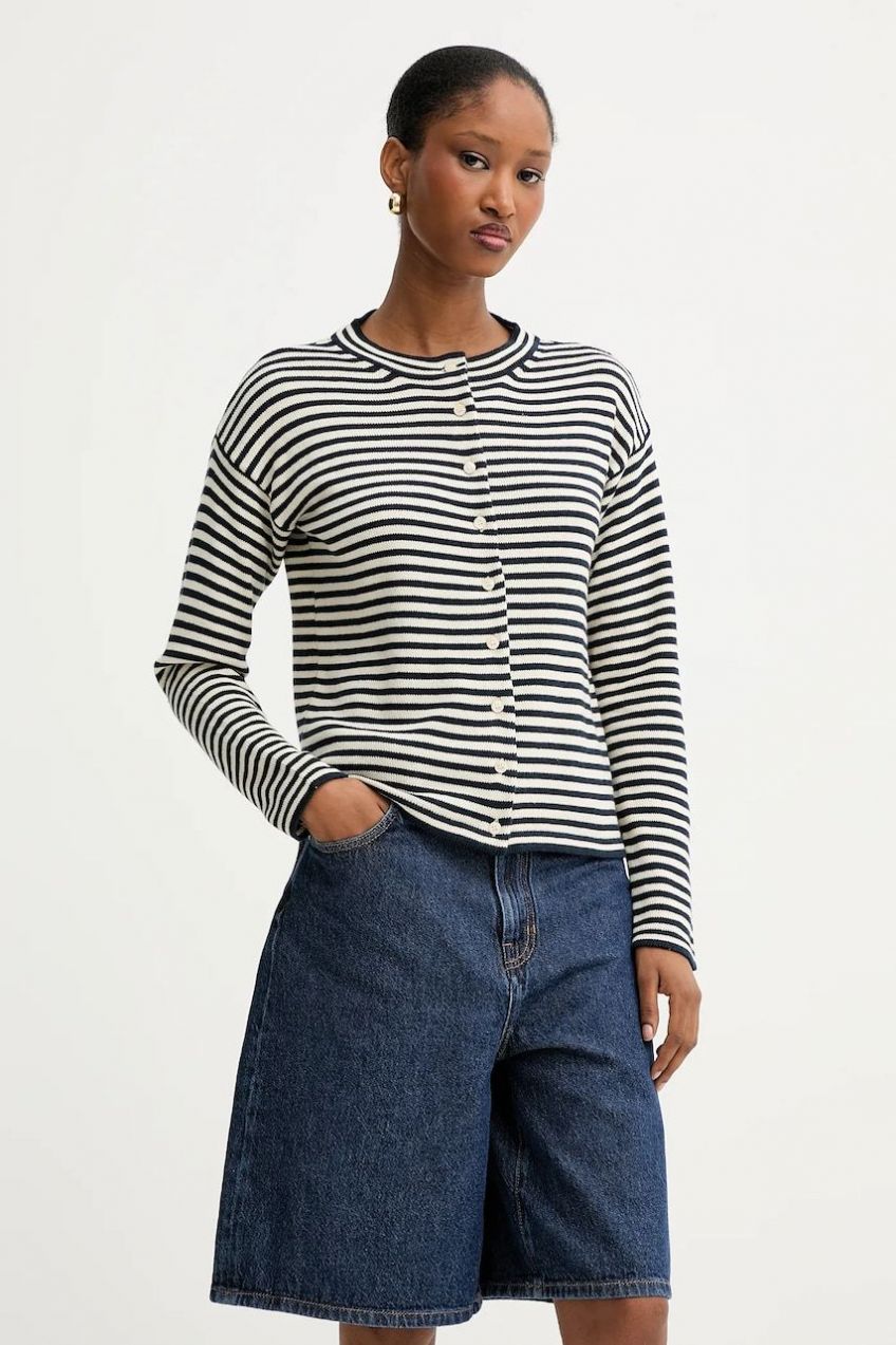 Bavlnený kardigán Weekend Max Mara ERITEA tmavomodrá farba, ľahký, 2525346031600
