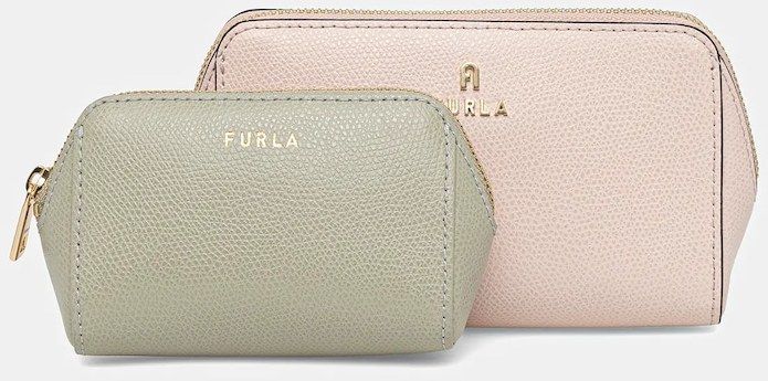 Kožená kozmetická taška Furla 2-pak ružová farba, WE00453.ARE000.4050S