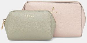 Kožená kozmetická taška Furla 2-pak ružová farba, WE00453.ARE000.4050S