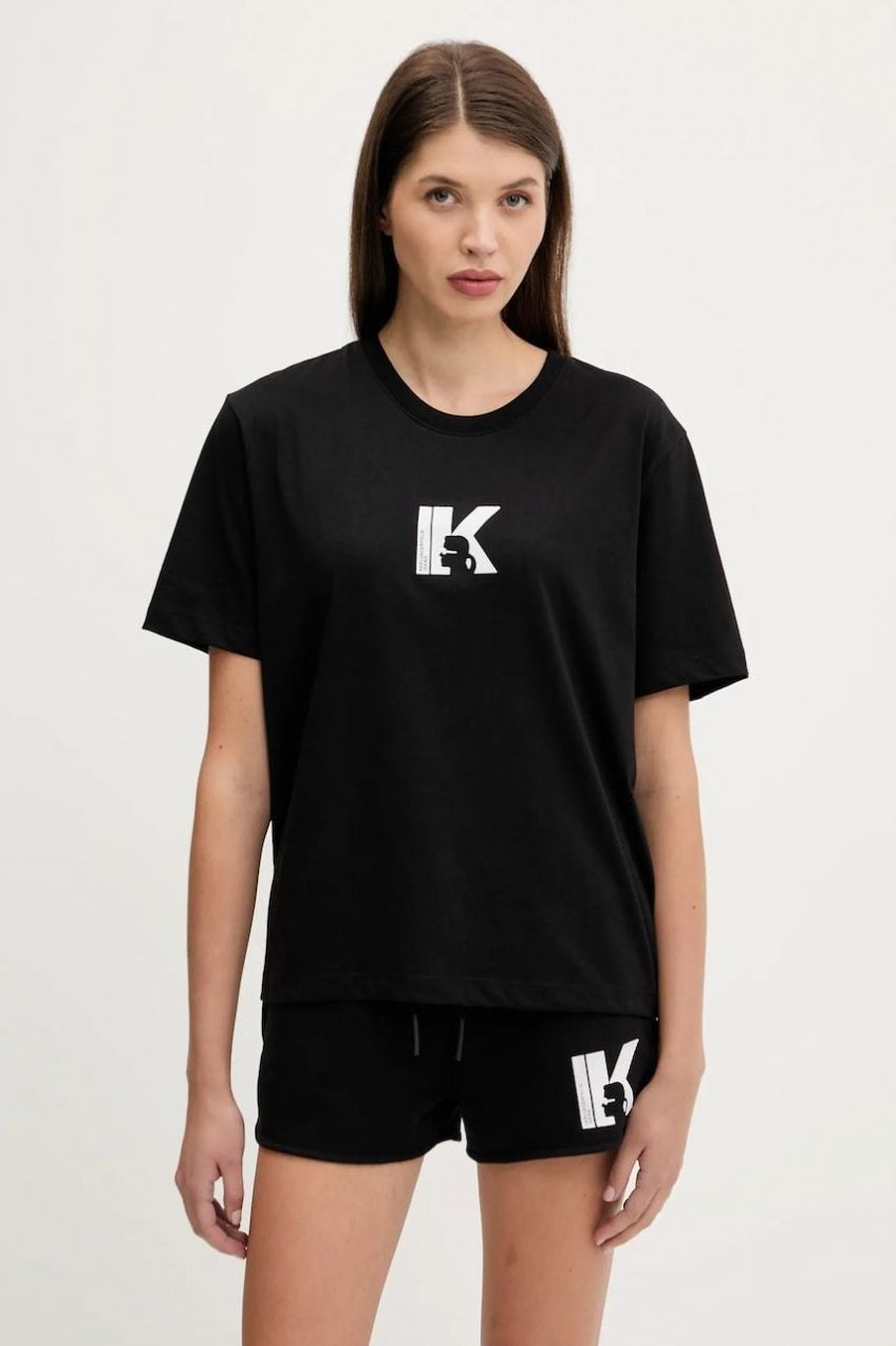 Tričko Karl Lagerfeld Jeans dámske, čierna farba, A3W17094