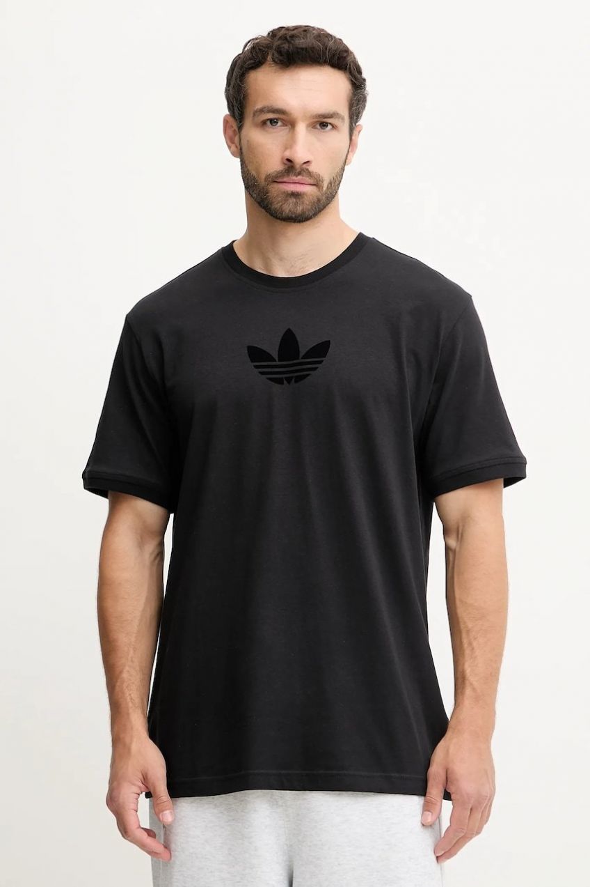 Bavlnené tričko adidas Originals Oversize Tee pánske, čierna farba, s potlačou, JW5913