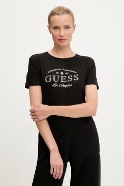 Tričko Guess MARINA dámske, čierna farba, V5YI13 J1314