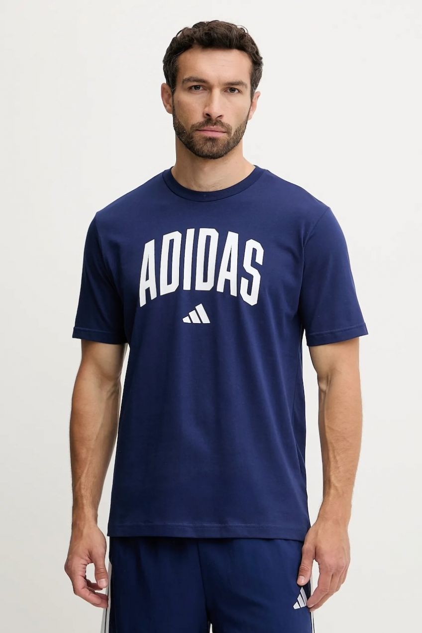 Bavlnené tričko adidas Collegiate pánske, s potlačou, JM6417