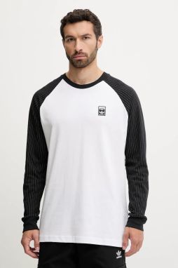 Bavlnené tričko s dlhým rukávom adidas Originals Graphic Lo Tee biela farba, vzorované, JW0164