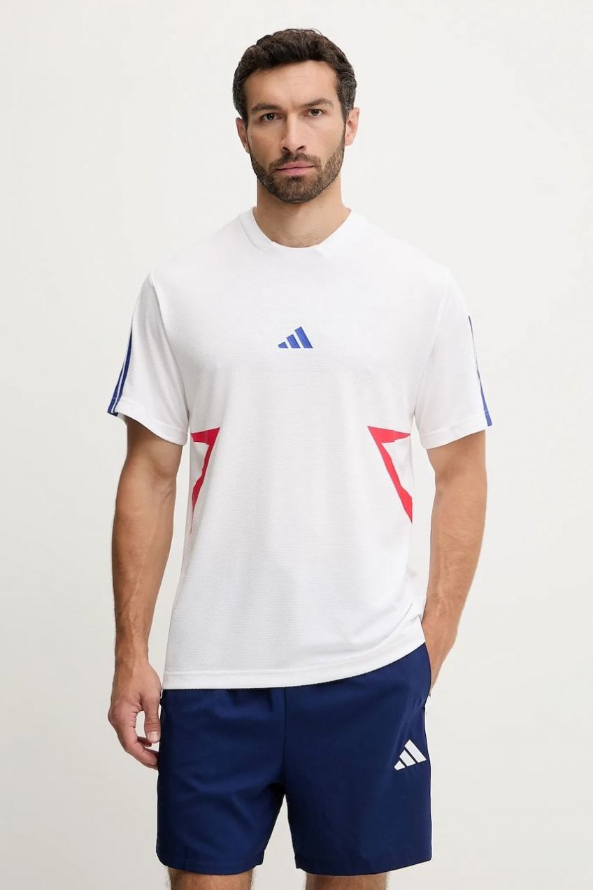 Tričko adidas Tiro pánske, biela farba, vzorované, JN2578
