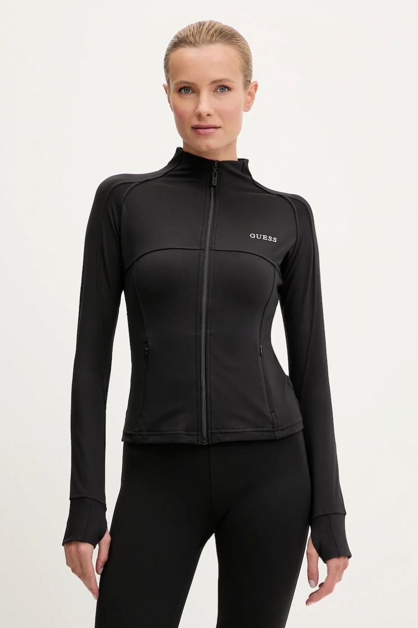 Mikina Guess MARGOT čierna farba, jednofarebná, V5RP17 KCD02