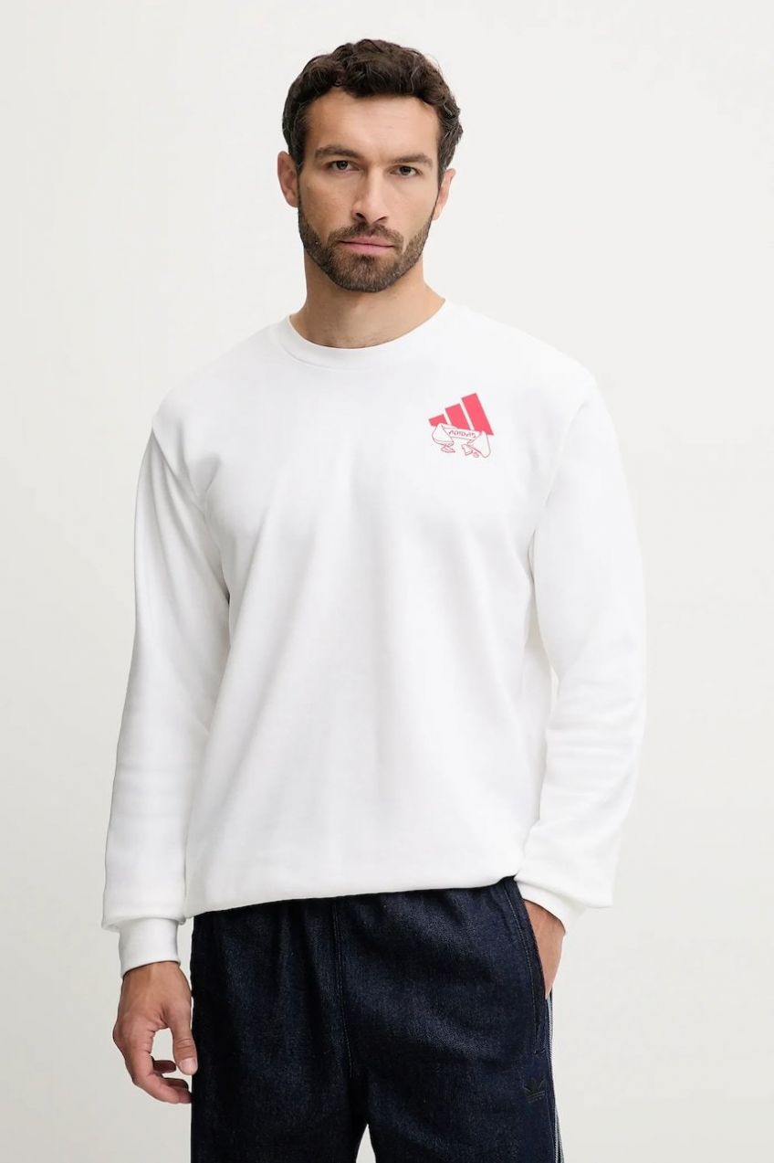 Mikina adidas Food Noodle Graphic Sweatshirt biela farba, s potlačou, JW4347