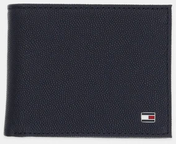 Kožená peňaženka Tommy Hilfiger tmavomodrá farba, AM0AM13518