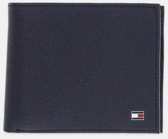 Kožená peňaženka Tommy Hilfiger tmavomodrá farba, AM0AM13519