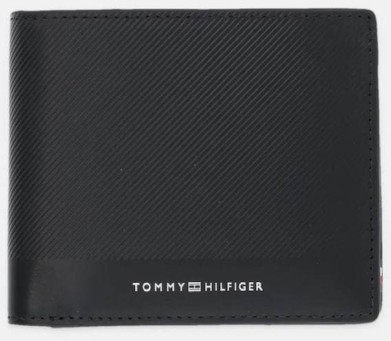 Kožená peňaženka Tommy Hilfiger čierna farba, AM0AM13508
